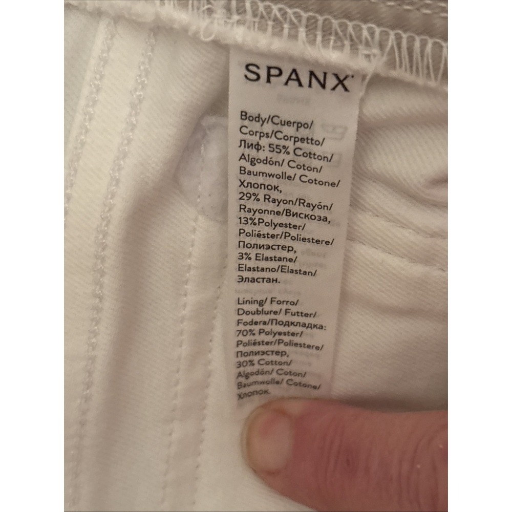 Spanx Pants Women's S White Crop Capri Stretch Front & Back Pockets Stretchy - Picture 7 of 9